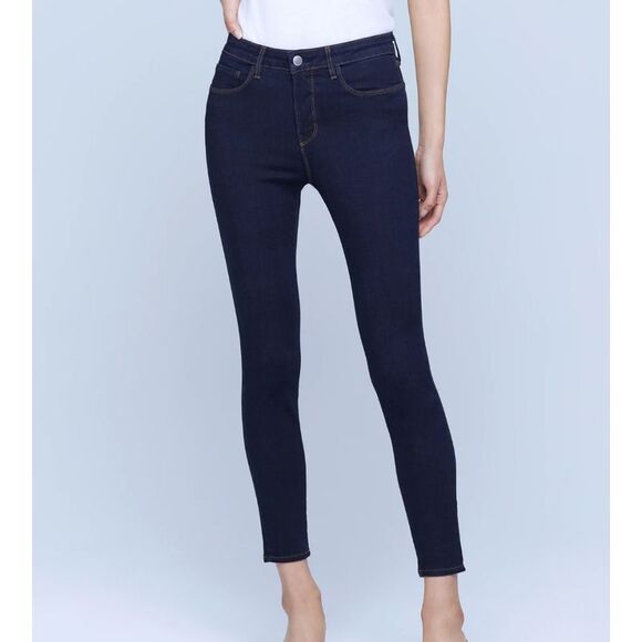 L'AGENCE Denim - L'agence Margot high rise skinny jeans Midnight dark blue indigo size 24